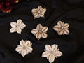 Cowrie Shell Applique Patches: Beaded Floral Boho Embellishments, Set of 5