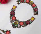 Floral Embroidered Neckline Patch Set: Indian Threadwork Appliqué