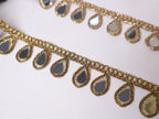 Mirrorwork Sari Trim: Scalloped Indian Lace, Choker Border - 2cm
