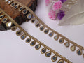 Mirrorwork Sari Trim: Scalloped Indian Lace, Choker Border - 2cm