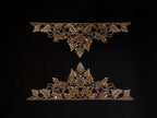 Zardozi Sleeve Patches: Antique Gold Indian Applique (1 Pair)