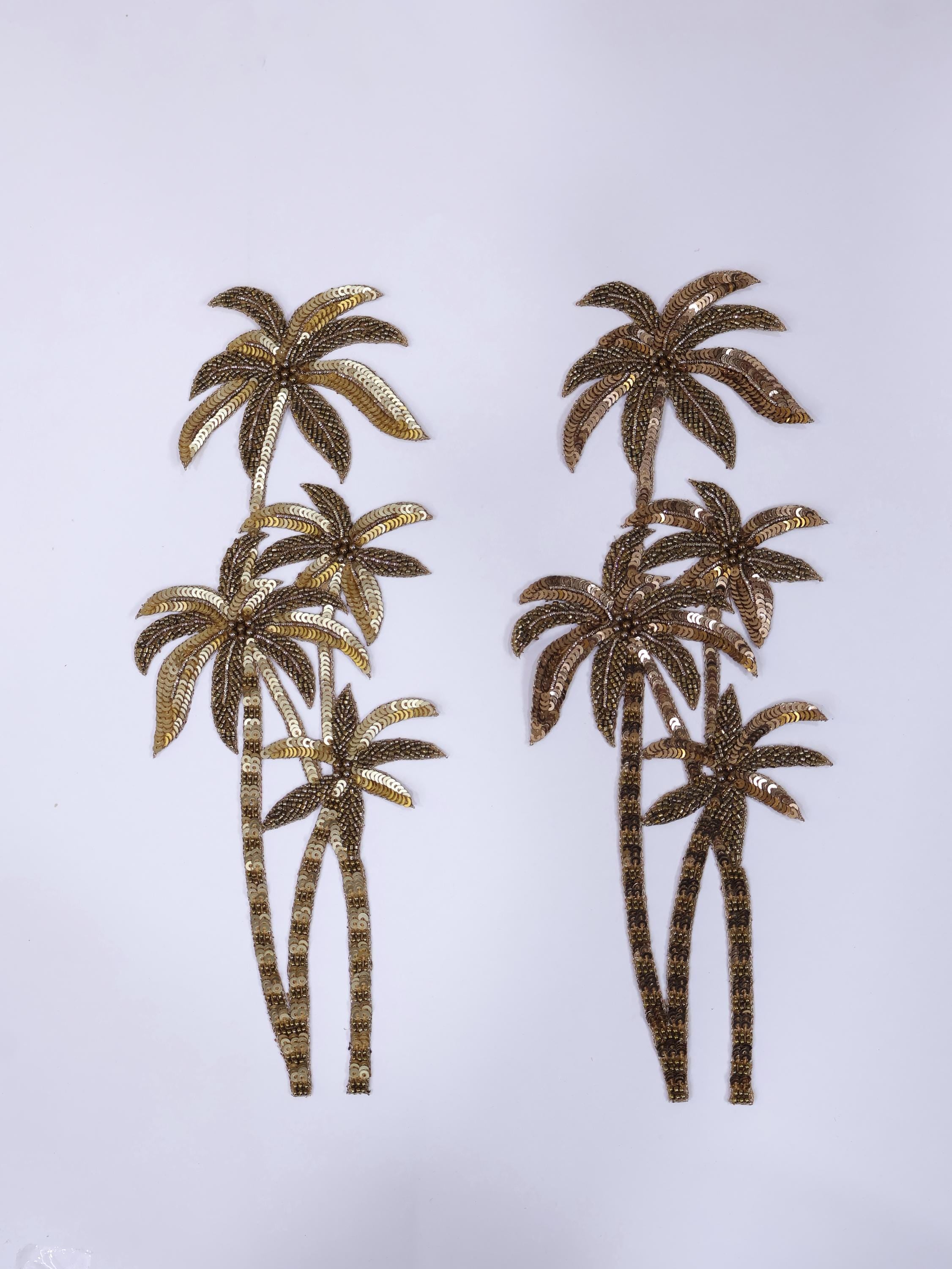 Gold Embroidered Tree Patch: Indian Floral Applique