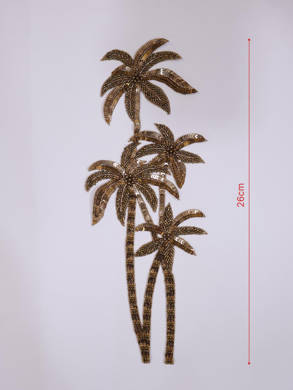 Gold Embroidered Tree Patch: Indian Floral Applique