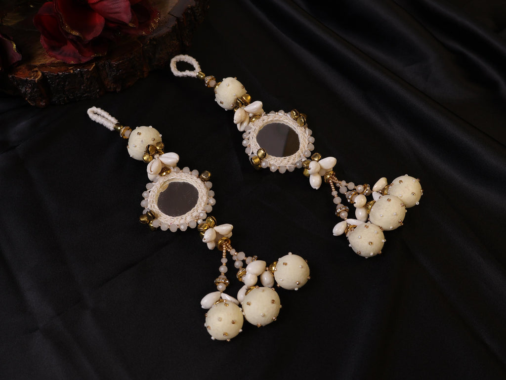 Crystal & Shell Tassel Latkans: Boho Beaded Tiebacks, 20cm