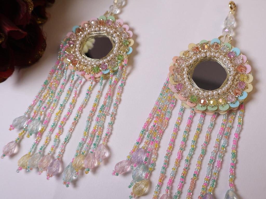 Sequin & Crystal Tassel Latkans: Indian Wedding Decor - 16cm