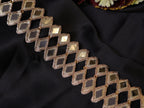 Rose Gold Mirror Cutwork Sari Trim: Indian Vine Lace, 4cm Wide