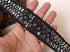 Mirror Cutwork Trim Lace: Matt Dark Indian Sewing Border, 4cm