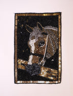 Embroidered Horse & Eagle Patch: Handmade Sew-On Applique