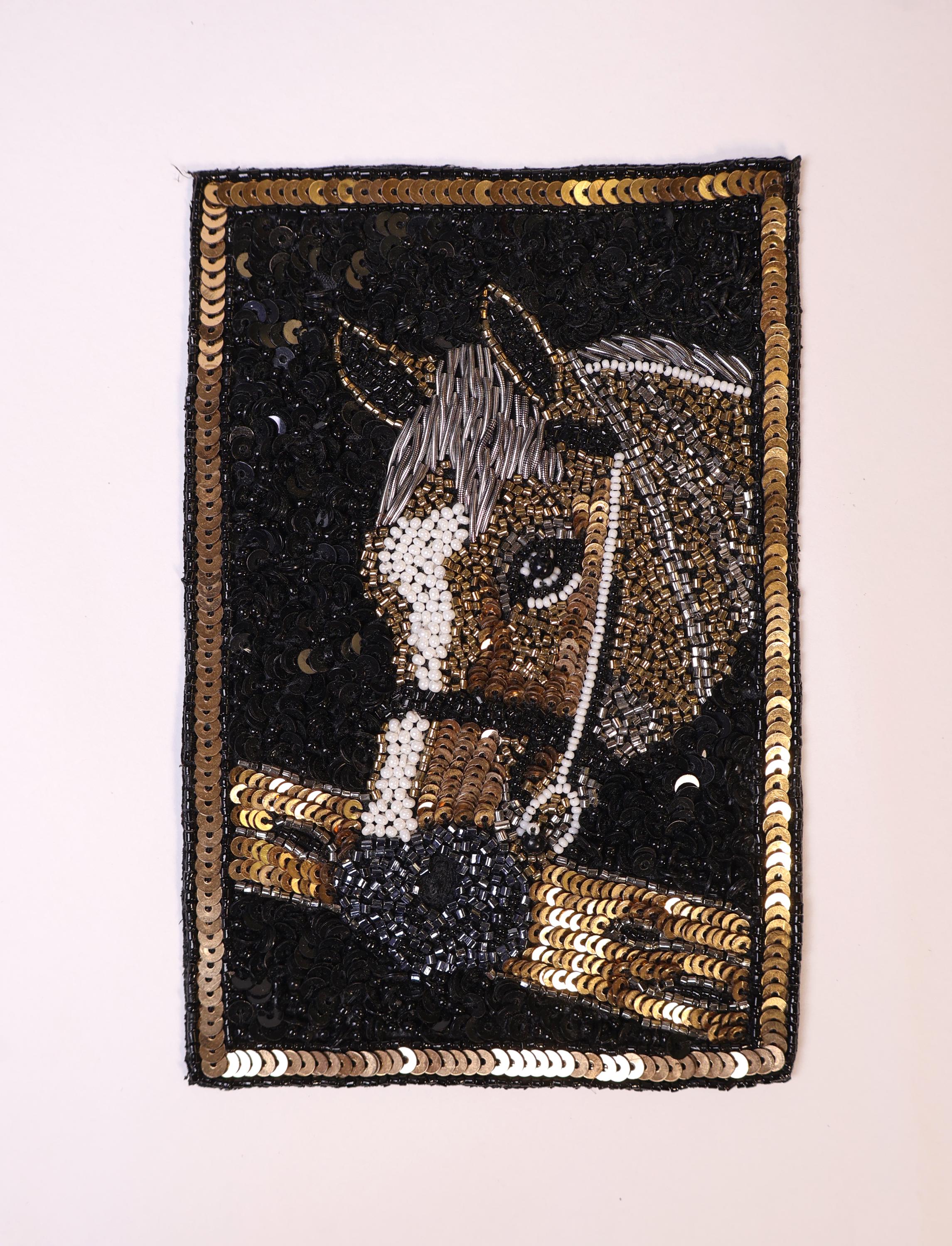 Embroidered Horse & Eagle Patch: Handmade Sew-On Applique