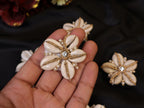 Cowrie Shell Applique Patches: Beaded Floral Boho Embellishments, Set of 5