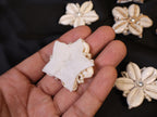Cowrie Shell Applique Patches: Beaded Floral Boho Embellishments, Set of 5