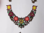 Floral Embroidered Neckline Patch Set: Indian Threadwork Appliqué