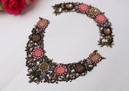 Floral Embroidered Neckline Patch Set: Indian Threadwork Appliqué
