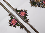Floral Embroidered Neckline Patch Set: Indian Threadwork Appliqué