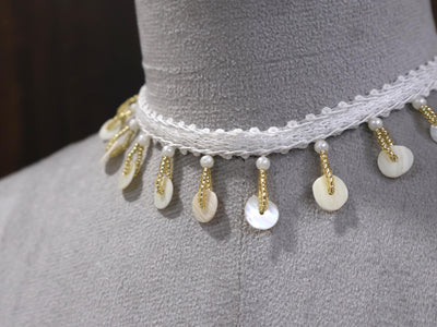 Coral Shell Pearl Choker: Handmade Boho Festival Jewelry