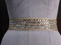 Gilded Bloom Gold Linear Mirror Embellished Waist Belt, Ethnic Statement Jewelry