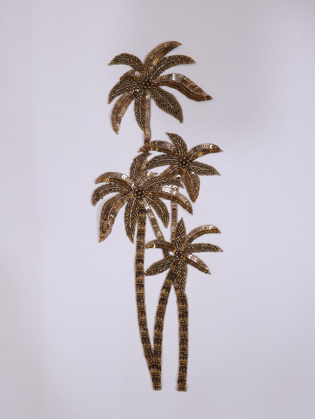 Gold Embroidered Tree Patch: Indian Floral Applique