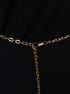 Antique Gold Mirrorwork Waist Belt: Fusion Style Adjustable Chain