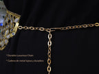 Mirrorwork Boho Waist Belt: Multicolor Embroidered Metal Clasp Chain