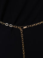 Gilded Bloom Gold Linear Mirror Embellished Waist Belt, Ethnic Statement Jewelry