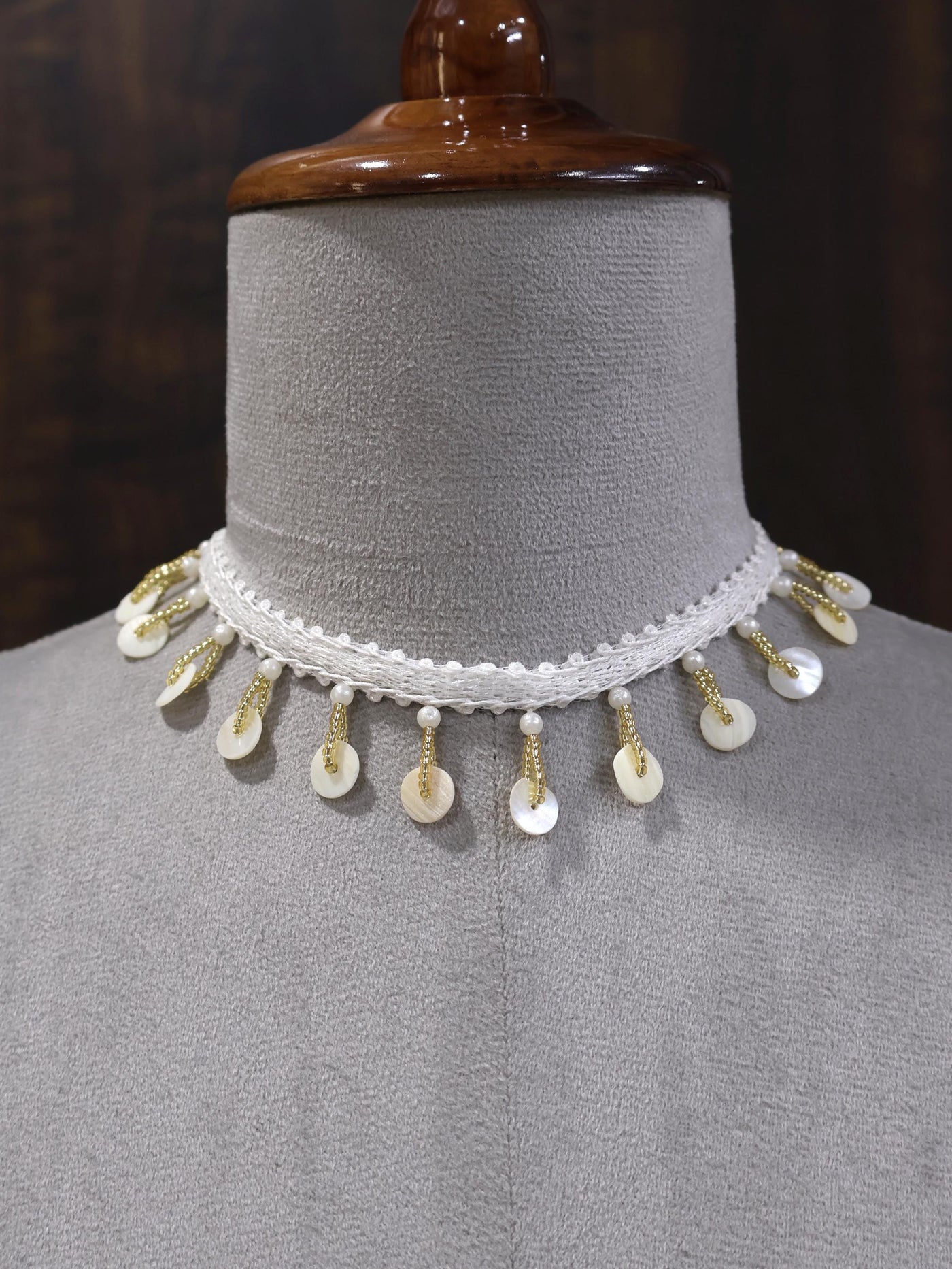 Coral Shell Pearl Choker: Handmade Boho Festival Jewelry