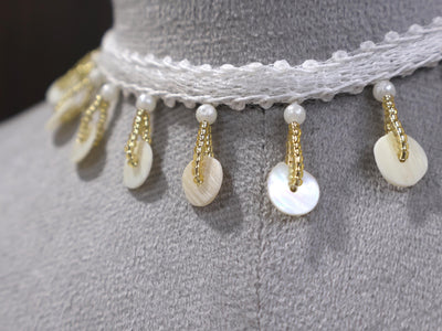 Coral Shell Pearl Choker: Handmade Boho Festival Jewelry