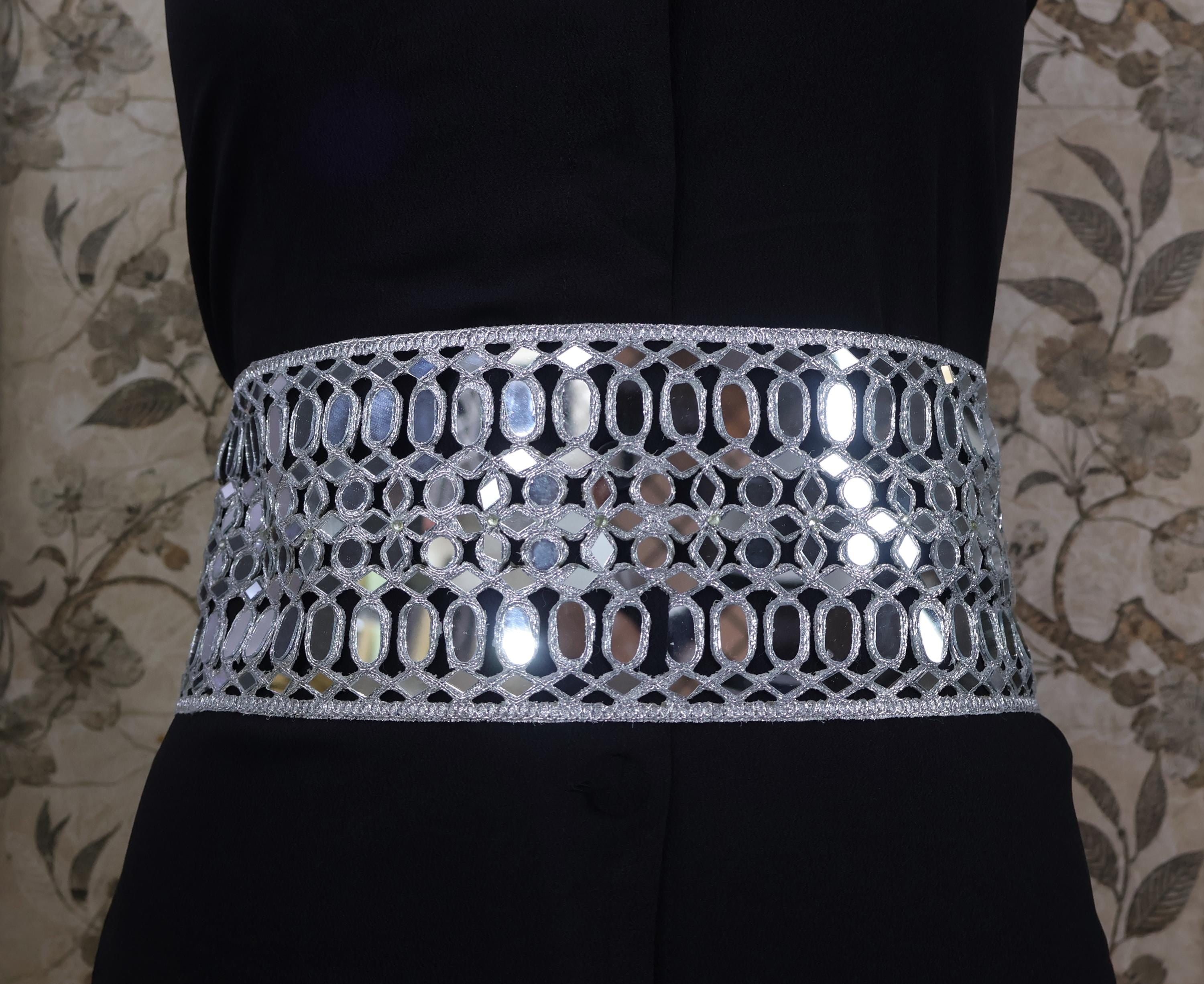 Metallic Silver Statement Waist Belt: Broad Chain, Adjustable Clasp