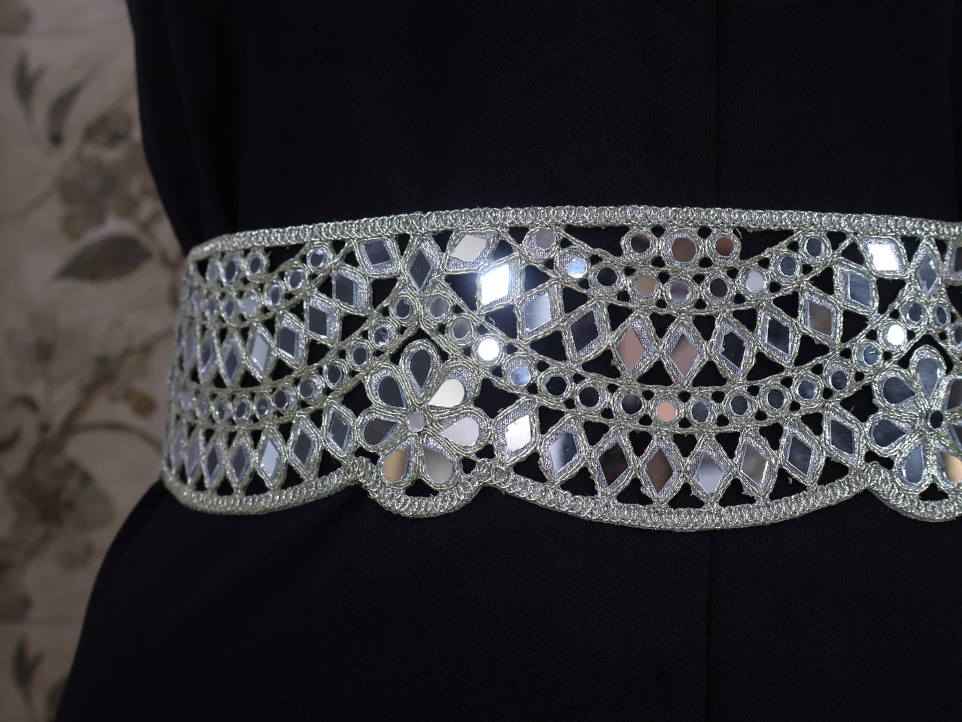 Silver Mirrorwork Waist Belt: Boho Fashionista Statement Chain