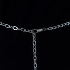 Metallic Silver Statement Waist Belt: Broad Chain, Adjustable Clasp