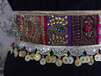 Boho Embroidered Waist Belt: Indian Fashion Metal Coin Chain