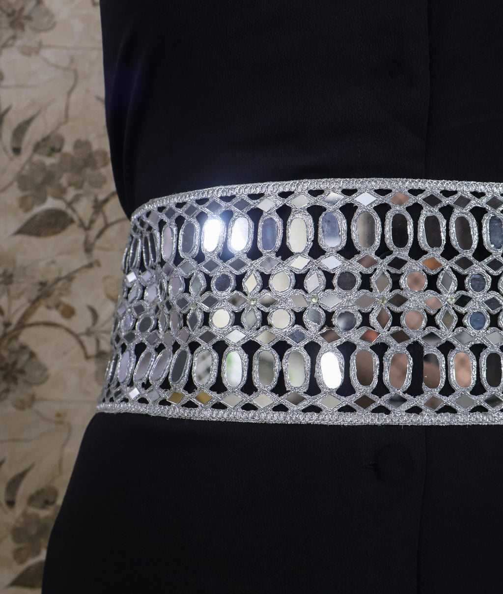 Metallic Silver Statement Waist Belt: Broad Chain, Adjustable Clasp