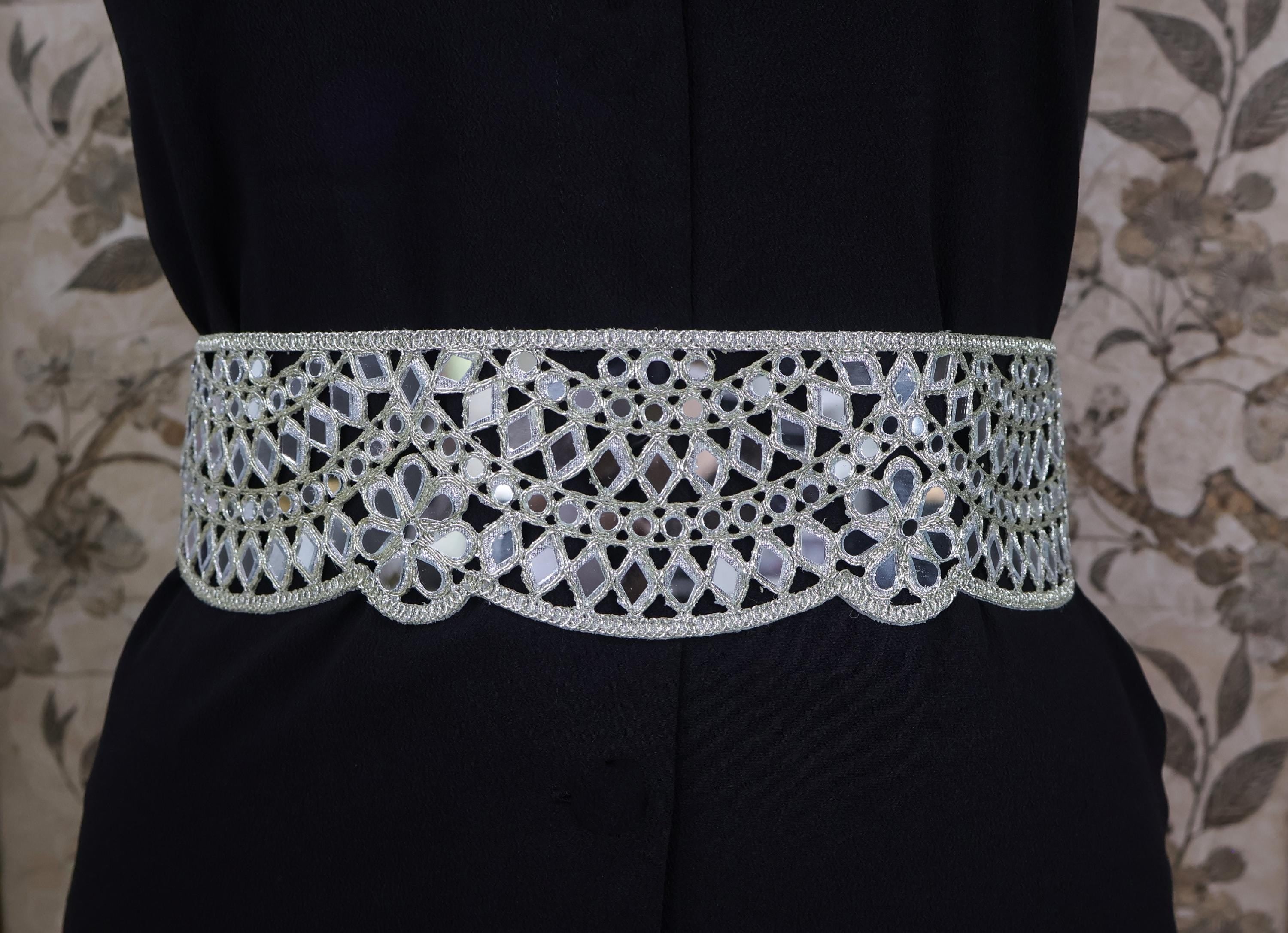 Silver Mirrorwork Waist Belt: Boho Fashionista Statement Chain