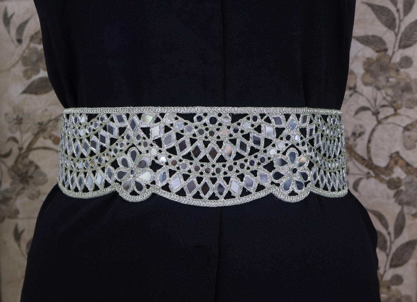 Silver Mirrorwork Waist Belt: Boho Fashionista Statement Chain