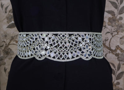 Silver Mirrorwork Waist Belt: Boho Fashionista Statement Chain