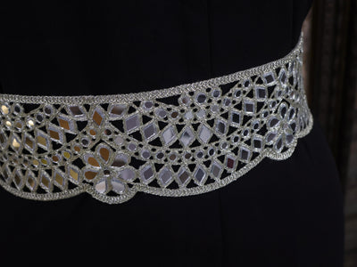 Silver Mirrorwork Waist Belt: Boho Fashionista Statement Chain