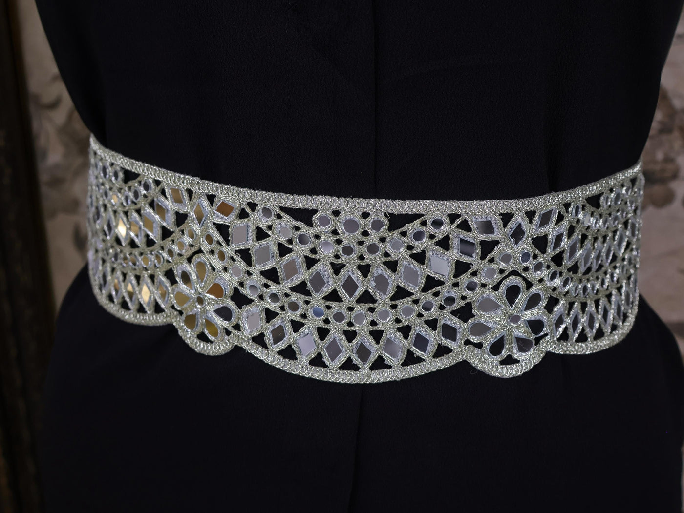 Silver Mirrorwork Waist Belt: Boho Fashionista Statement Chain