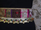 Boho Embroidered Waist Belt: Indian Fashion Metal Coin Chain