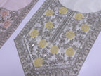 Yellow/ Peach Embroidered Neckline Patch: Beaded Zari Sequin Indian Applique