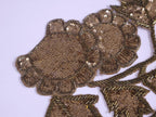 Vintage Copper Gold Applique: Floral Sequin Embroidered Patch