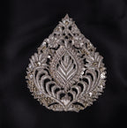 Clear Zardozi Embroidered Applique Patch (14x12 cm) - 1 Pc