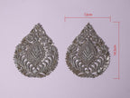 Clear Zardozi Embroidered Applique Patch (14x12 cm) - 1 Pc