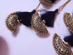 Navy Blue & Golden Tassel Latkans, Multi String Lehenga Tiebacks - 1 Pair