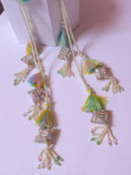 Pastel Rainbow Tassel Latkans, Lehenga Pearl Tiebacks - 1 Pair