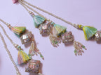 Pastel Rainbow Tassel Latkans, Lehenga Pearl Tiebacks - 1 Pair