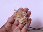Golden Crystal & Pearl Floral Patch: Handmade Embellishment (Pair)
