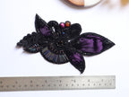 Wine Purple Vintage Applique Patch: Hand Embroidered Beads Patch