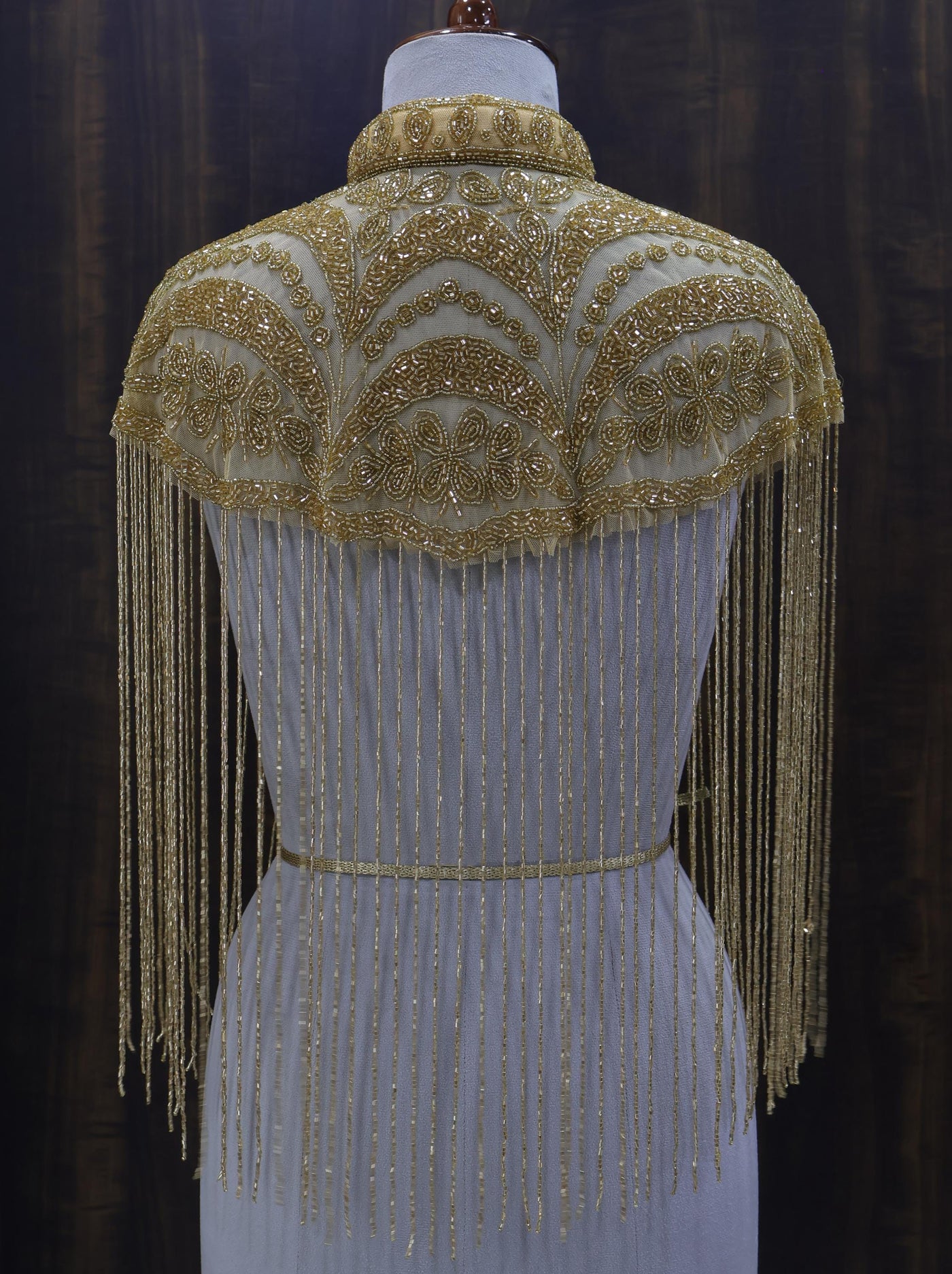 Black/ Golden Beaded Bridal Cape: Wedding & Evening Cover-Up Shrug