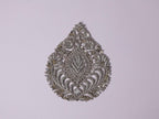 Clear Zardozi Embroidered Applique Patch (14x12 cm) - 1 Pc