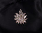 White Gold Floral Zardozi Embroidered Applique Patch (7x6 cm) 4 Pc