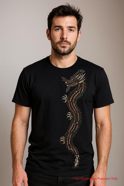 Silver/ Golden Dragon Patch: Embroidered Indian Applique 43cm Long